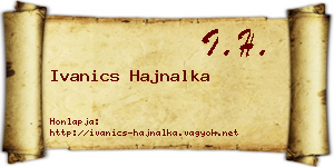 Ivanics Hajnalka névjegykártya